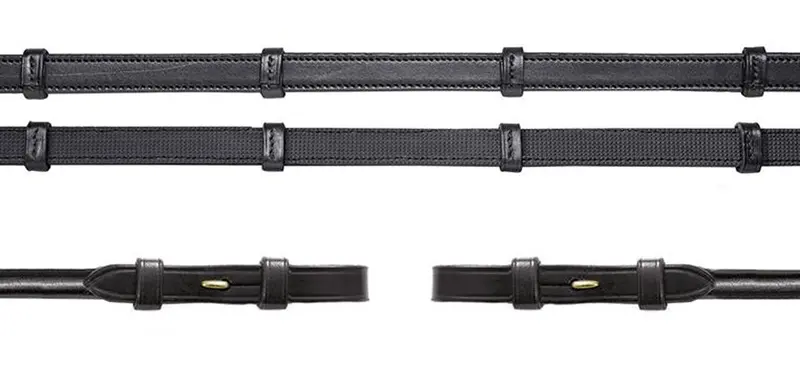 Schockemöhle Rubber Lined Rein W/Stops - 5/8" 1