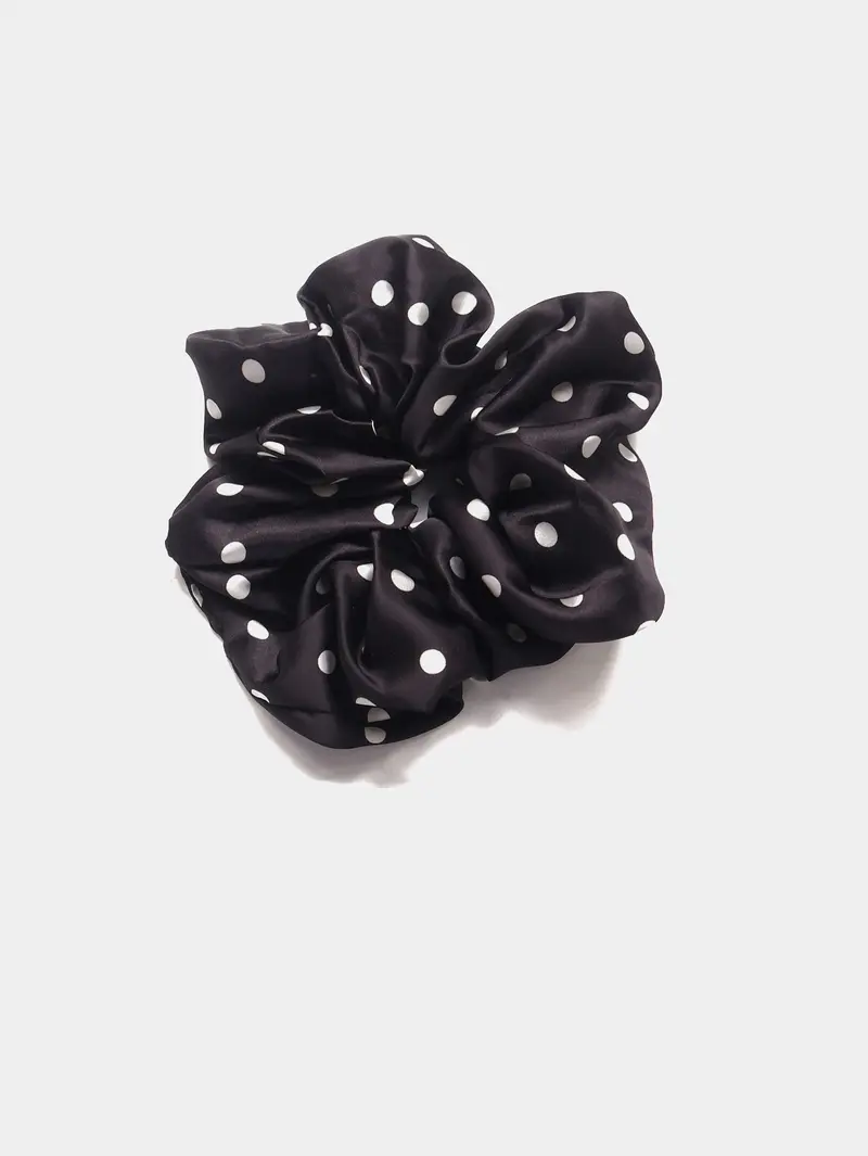 Scrunchie Polka Dots Black 1