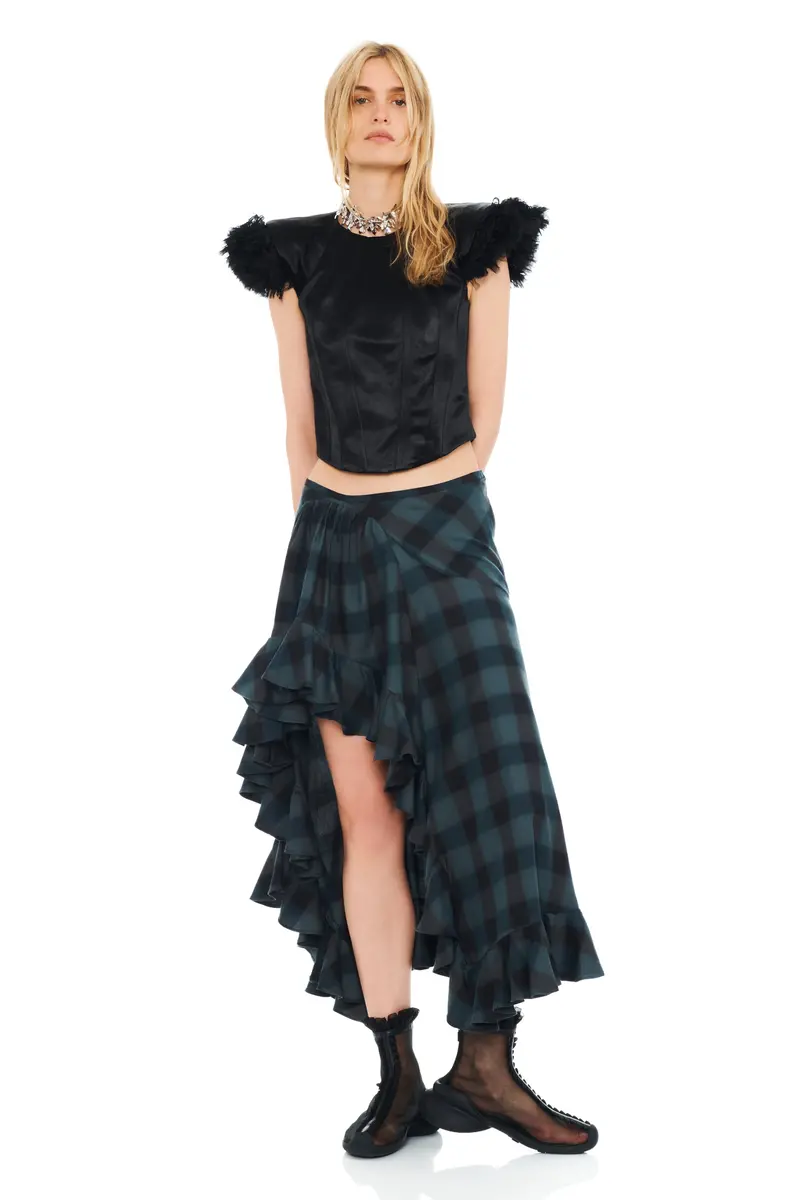 Sea Pine Plaid Florist Skirt 1
