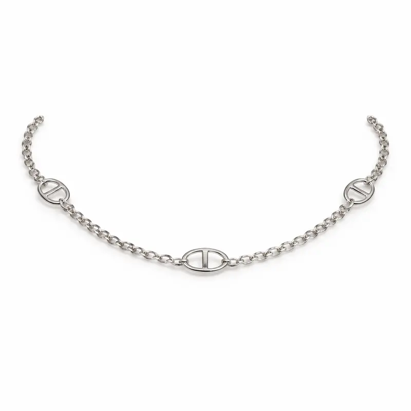 Seabound Silver Station Necklace 1