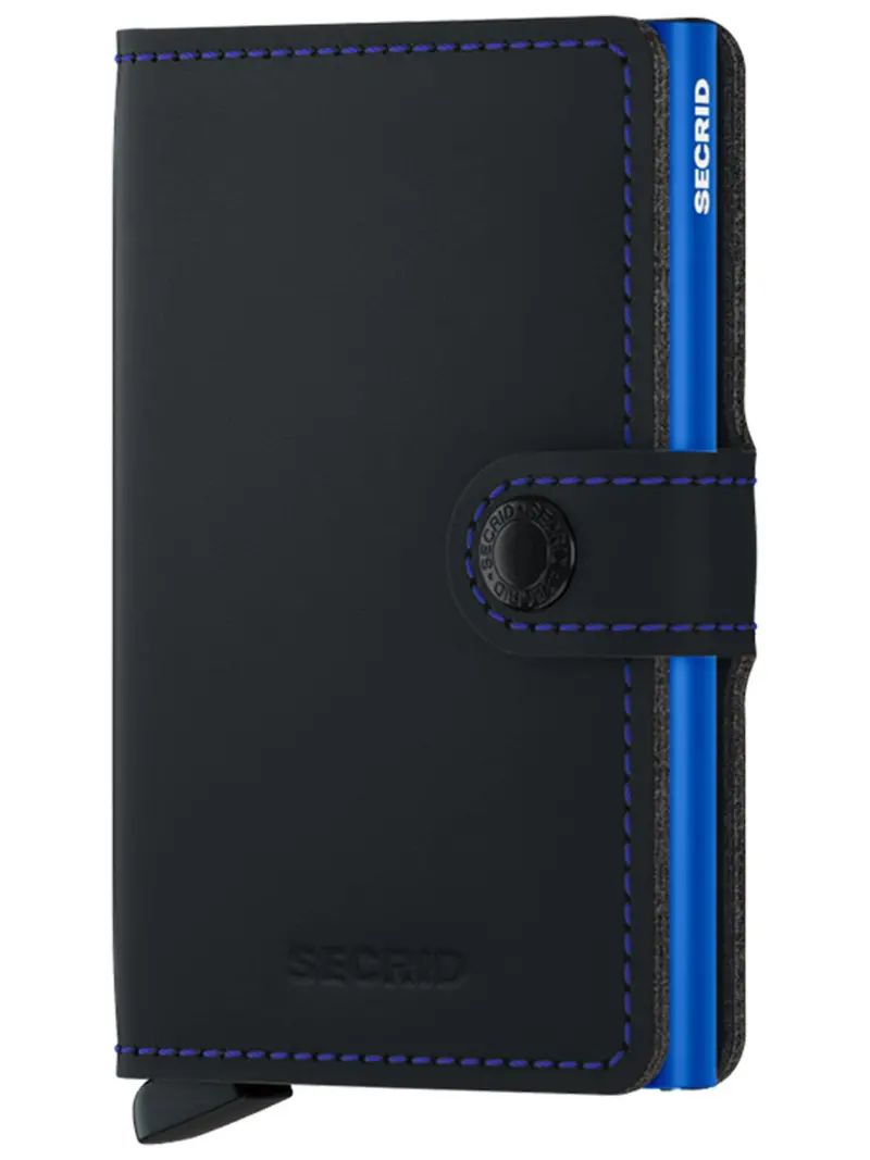 Secrid Miniwallet Matte Black Blue 1