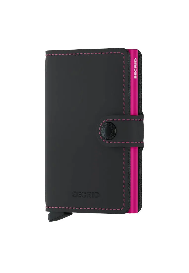 Secrid Miniwallet Matte Black Fuschia 1