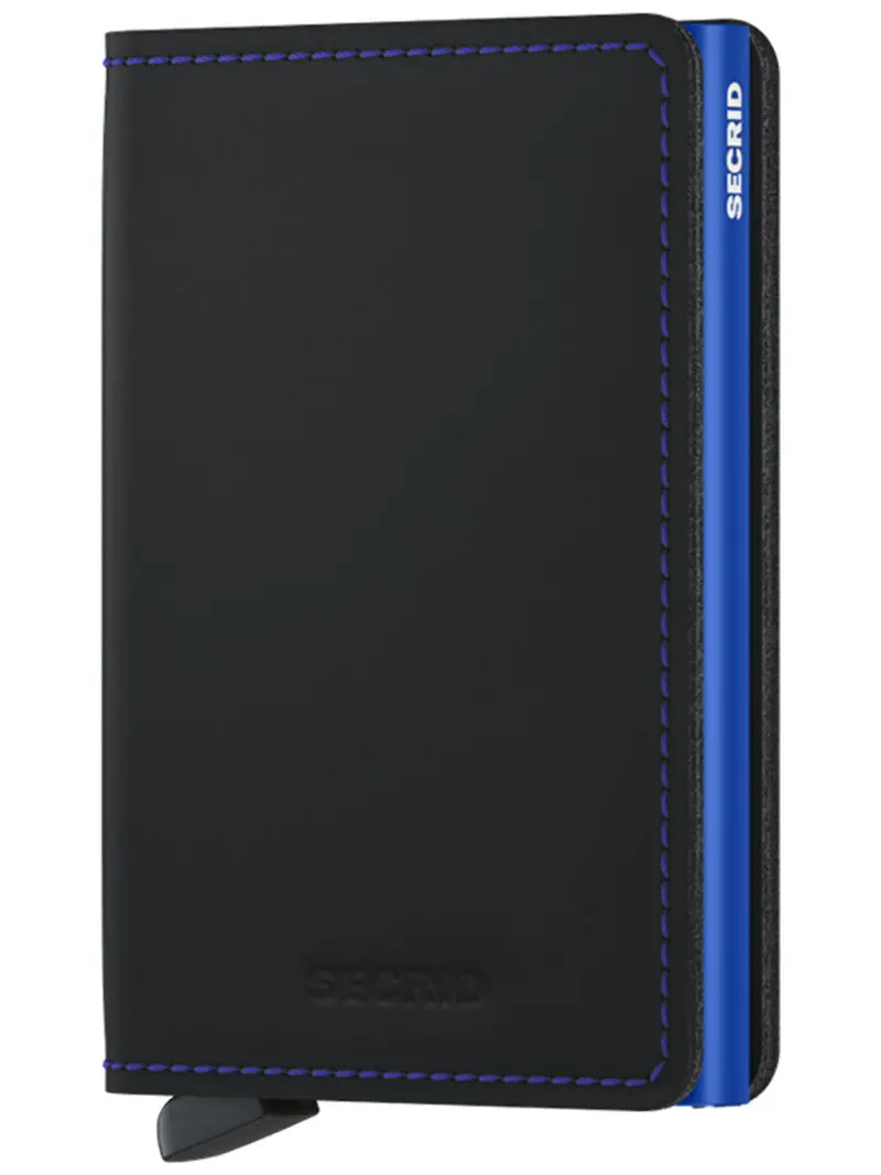 Secrid Slimwallet Matte Black Blue 1