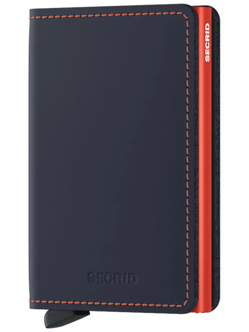 Secrid Slimwallet Matte Nightblue Orange 1