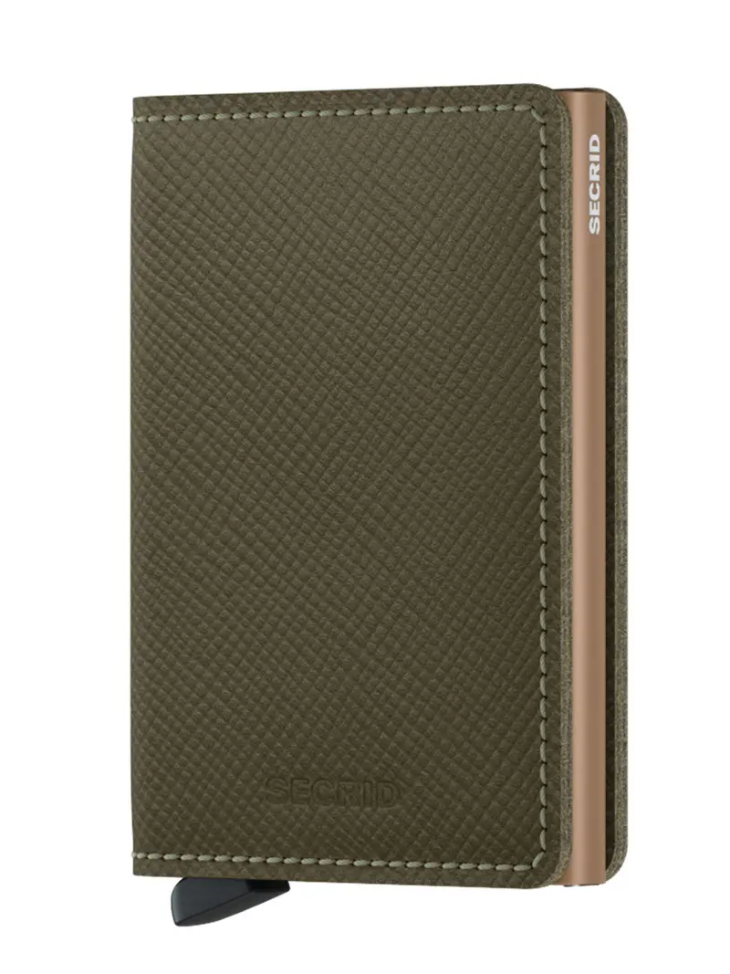 Secrid Slimwallet Saffiano Olive 1