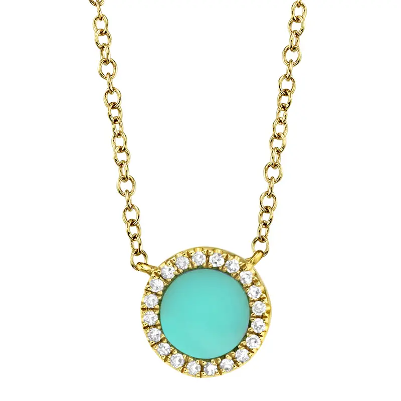 Shy Creation® Blue Moon Turquoise Pendant Necklace 1
