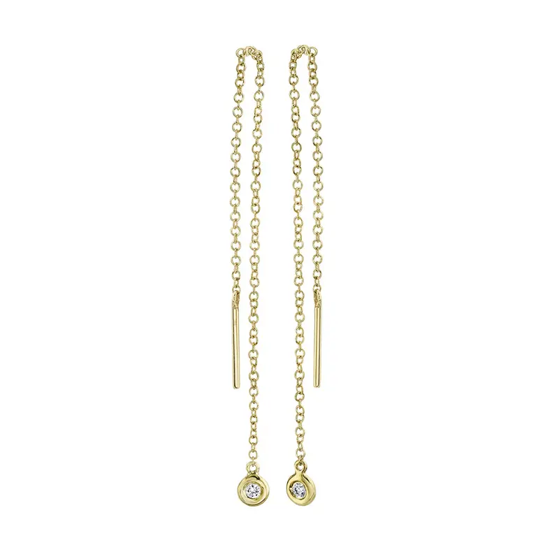 Shy Creation® Diamond Drop Threader Earrings 1
