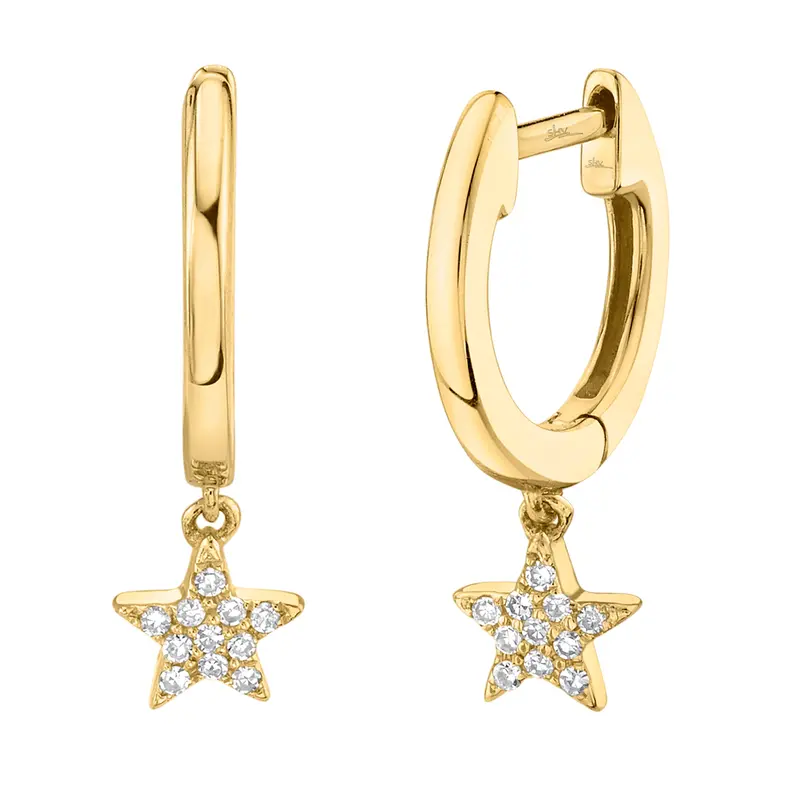 Shy Creation® Diamond Star Drop Huggies 1