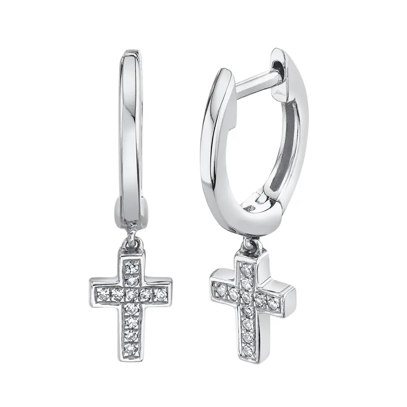 Shy Creation® Faith Vibe Cross Hoops 1