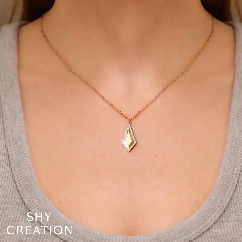 Shy Creation® Geo Radiance Diamond Pendant 2
