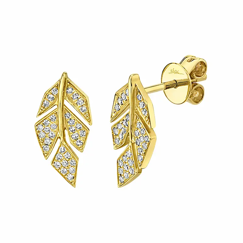 Shy Creation® Golden Driftleaf Stud Earrings 1