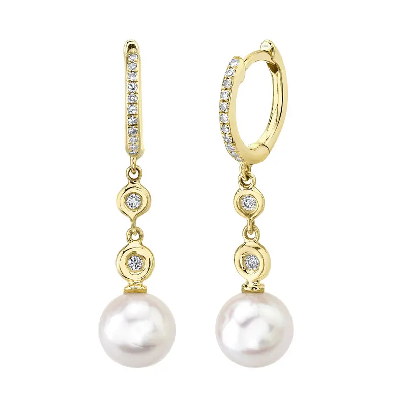 Shy Creation® Moonfall Pearl Drop Huggies 1