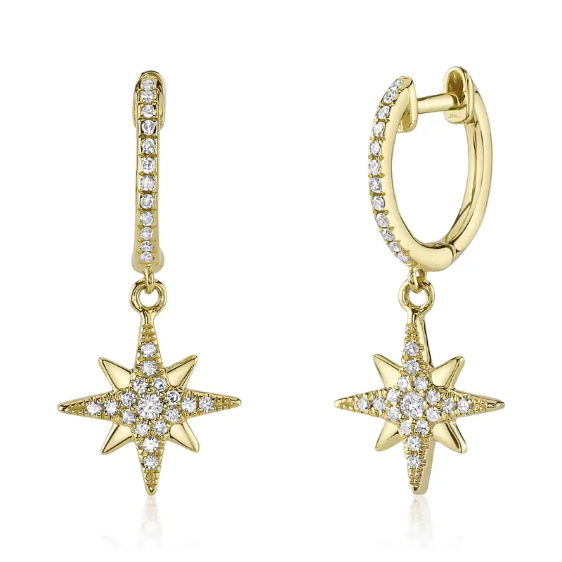Shy Creation® North Star Drop Diamond Huggies 1