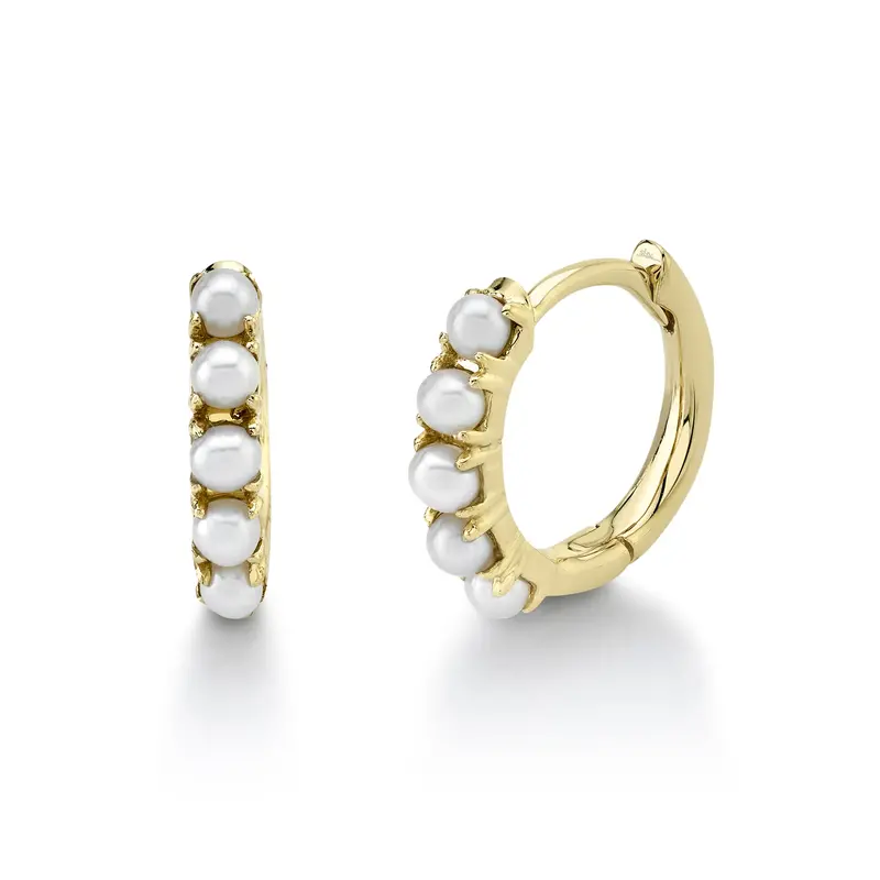 Shy Creation® Pearl Step Huggie Hoops 1