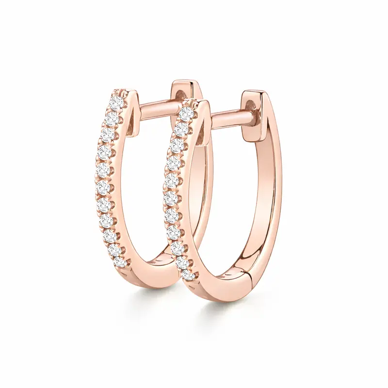 Shy Creation® Petite Pavé Classic Hoops 3