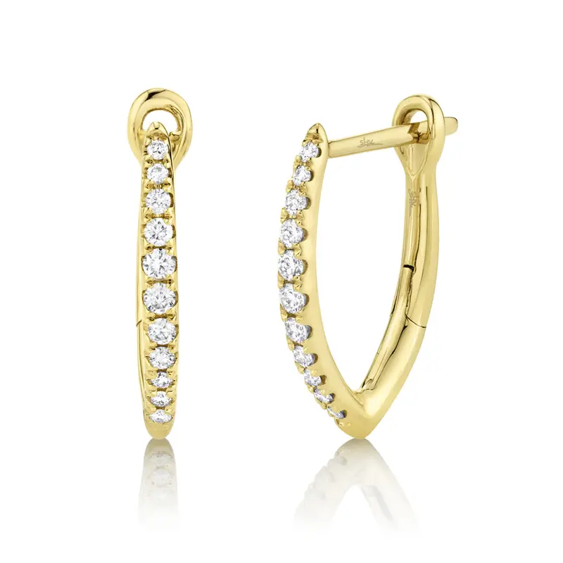 Shy Creation® Pointline Diamond Hoops 1