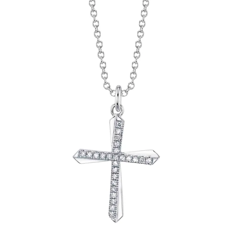 Shy Creation® Radiant Path Diamond Cross Pendant 1