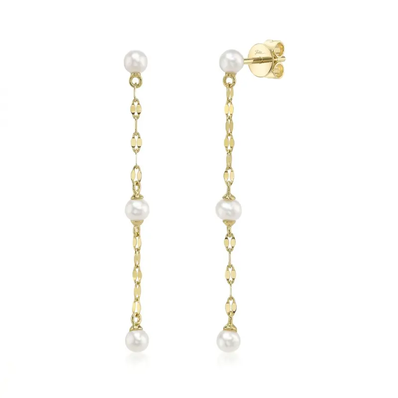 Shy Creation® Silkline Pearl Chain Earrings 1