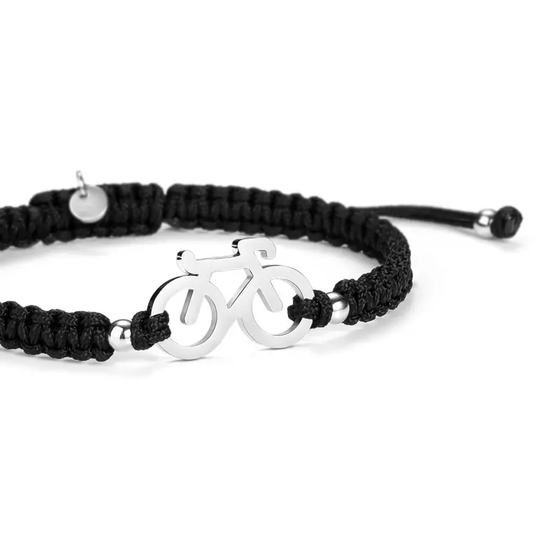 Silver Bike Braided Bracelet 1