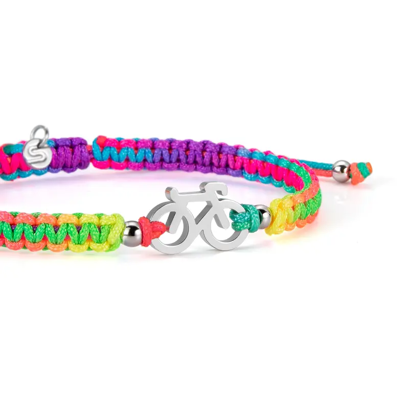Silver Bike Chromatic Braided Bracelet 1