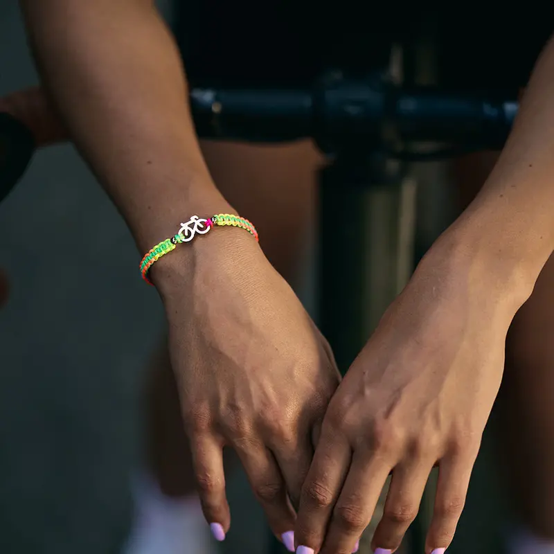 Silver Bike Chromatic Braided Bracelet 2