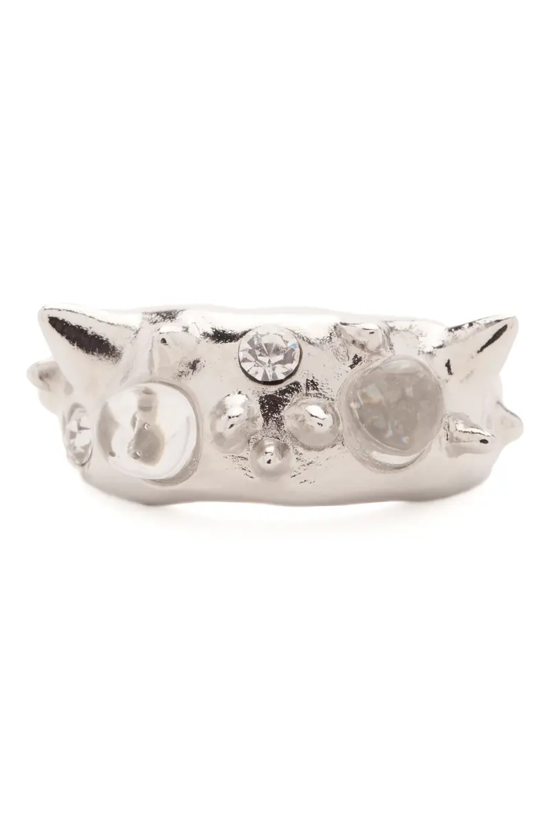 Silver Clear Demi Alien Ring 1