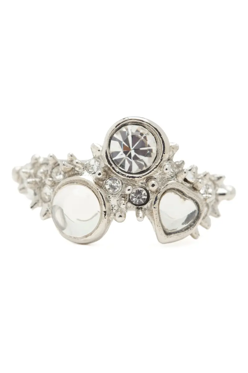 Silver Clear Florence Spike Ring 1