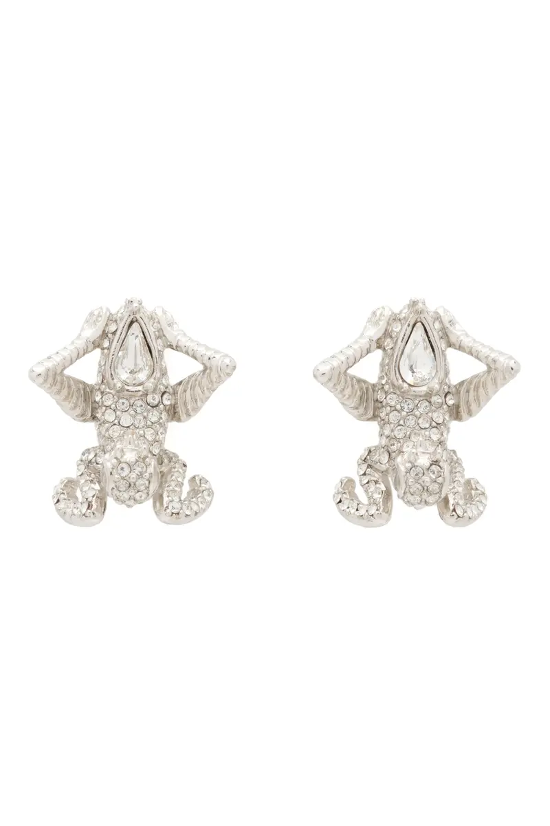 Silver Clear Mantis Earrings 1