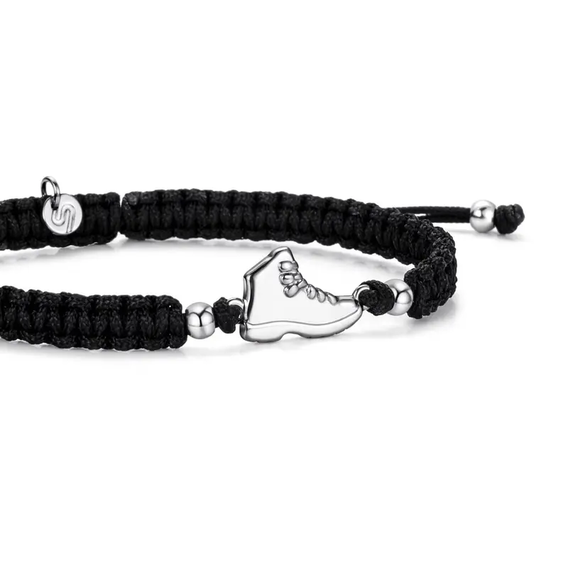 Silver Explorer Black Braided Bracelet 1