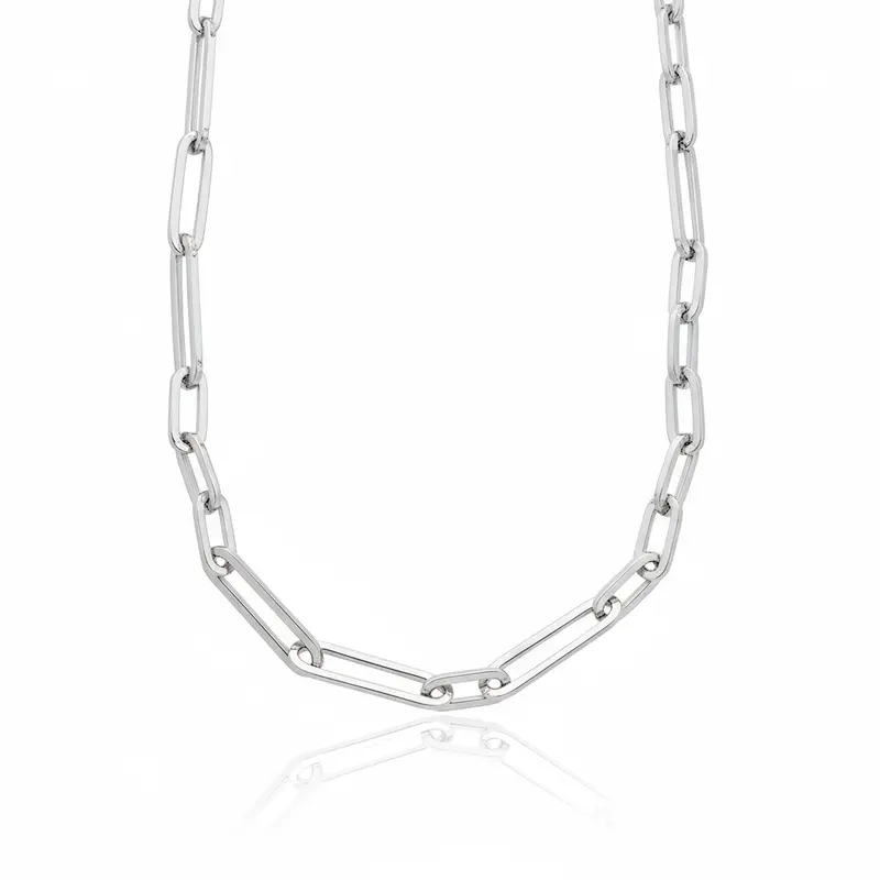 Silver Multi-Link Paperclip Chain Necklace 1