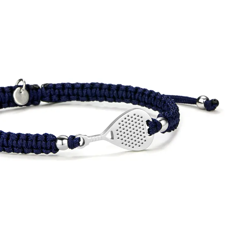 Silver Padel Royal Blue Braided Bracelet 1