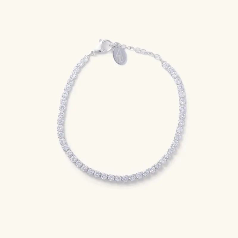 Silver Shimmer Tennis Bracelet-Waterproof 1