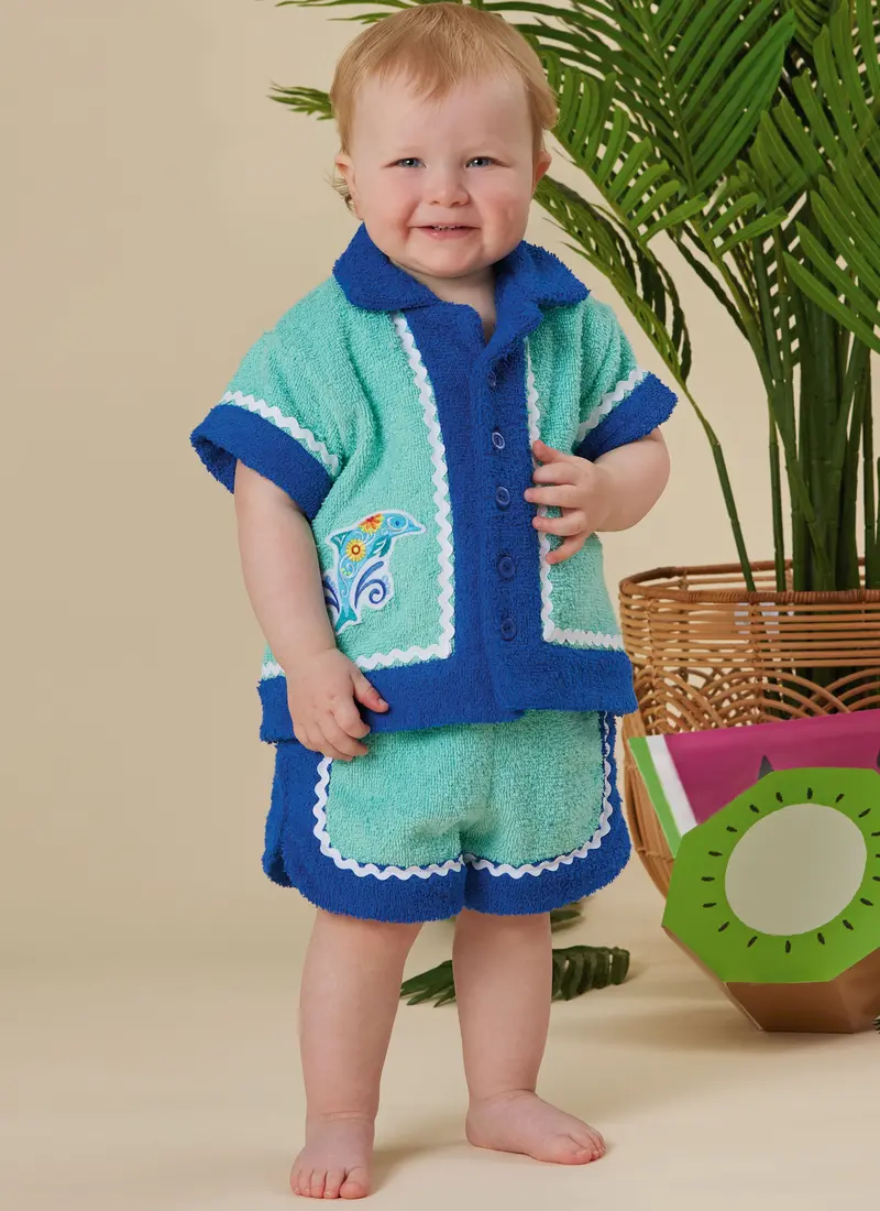 Simplicity Babies' Contrast Shirt And Shorts S3145 1