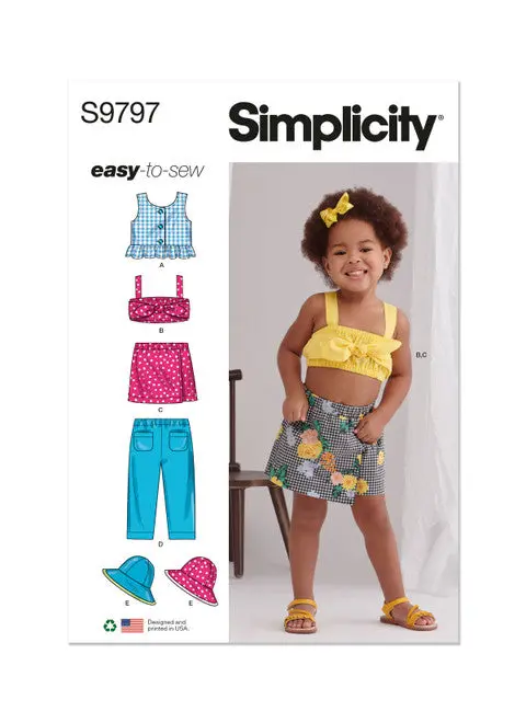 Simplicity Baby/Child Top, Skort & Trousers S9797 1