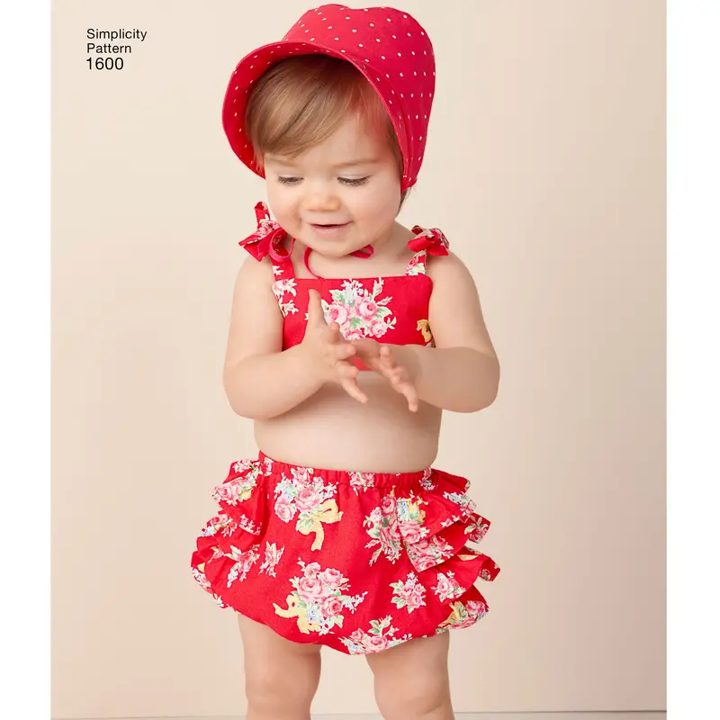 Simplicity Baby's Vintage Romper Set S1600 1