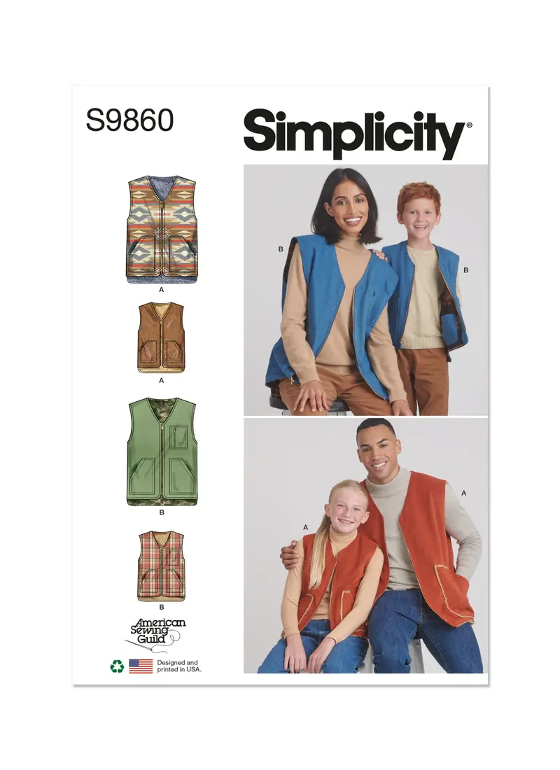 Simplicity Child/Teen/Adult Waistcoats S9860 1