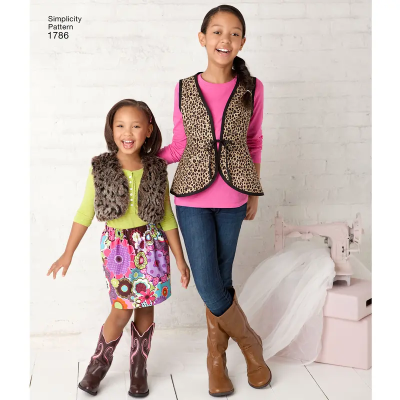 Simplicity Child/Teens Gilet And Skirt S1786 1