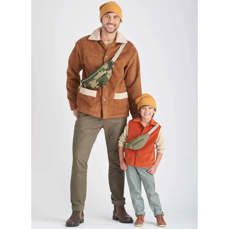 Simplicity Men's/Boys Jacket, Waistcoat, Hat And Crossbody Bag S9694 1