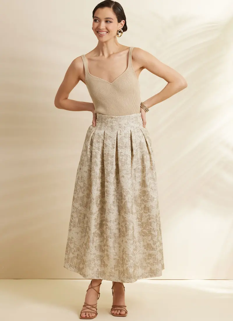 Simplicity Pleated Skirt And Belt S3139 1