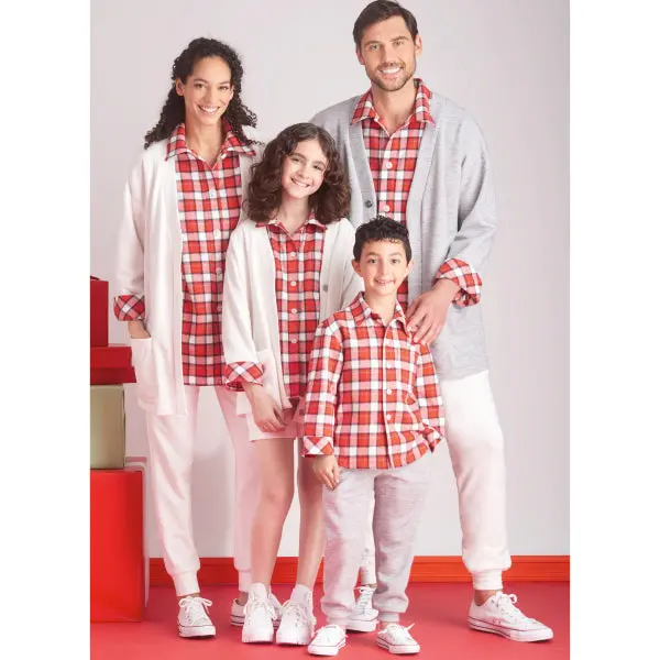 Simplicity Unisex/Child Lounge Shirt, Cardigan, Shorts And Joggers S9691 1