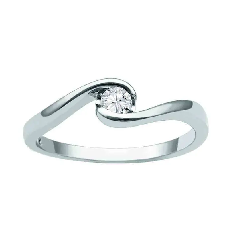 Sirena® Swirl Embrace Round Diamond Promise Ring 1