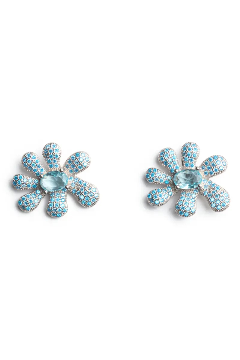 Sky Pave Squashed Blossom Earring 1