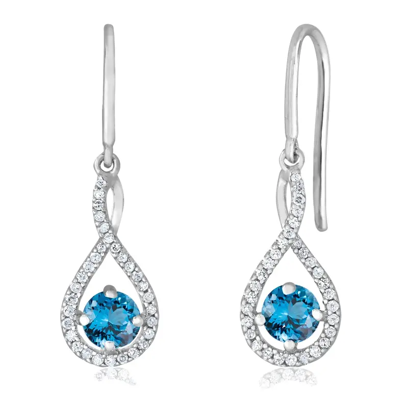 Skydrop Blue Topaz Twist Earrings 1