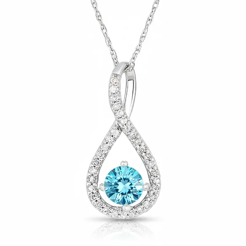 Skydrop Blue Topaz Twist Pendant 1