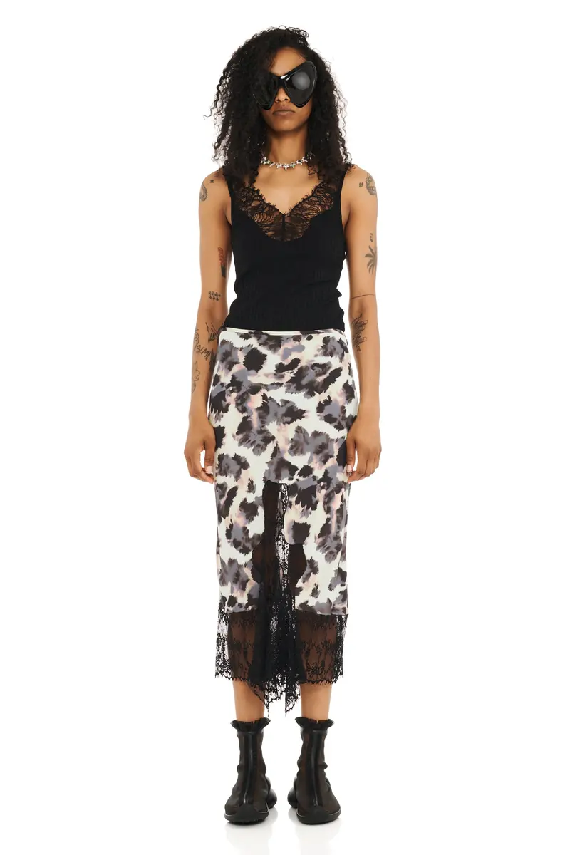 Snow Leopard Hiss Skirt 1