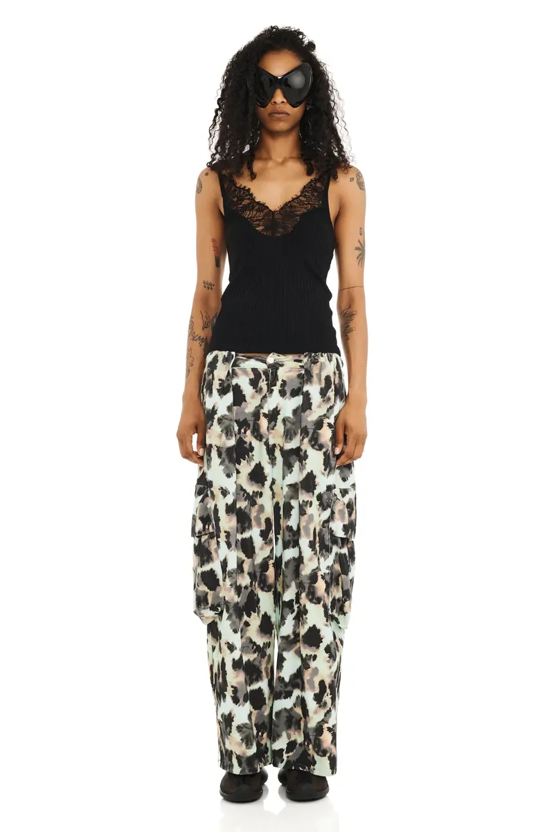 Snow Leopard Pleated Cargo Pant 1