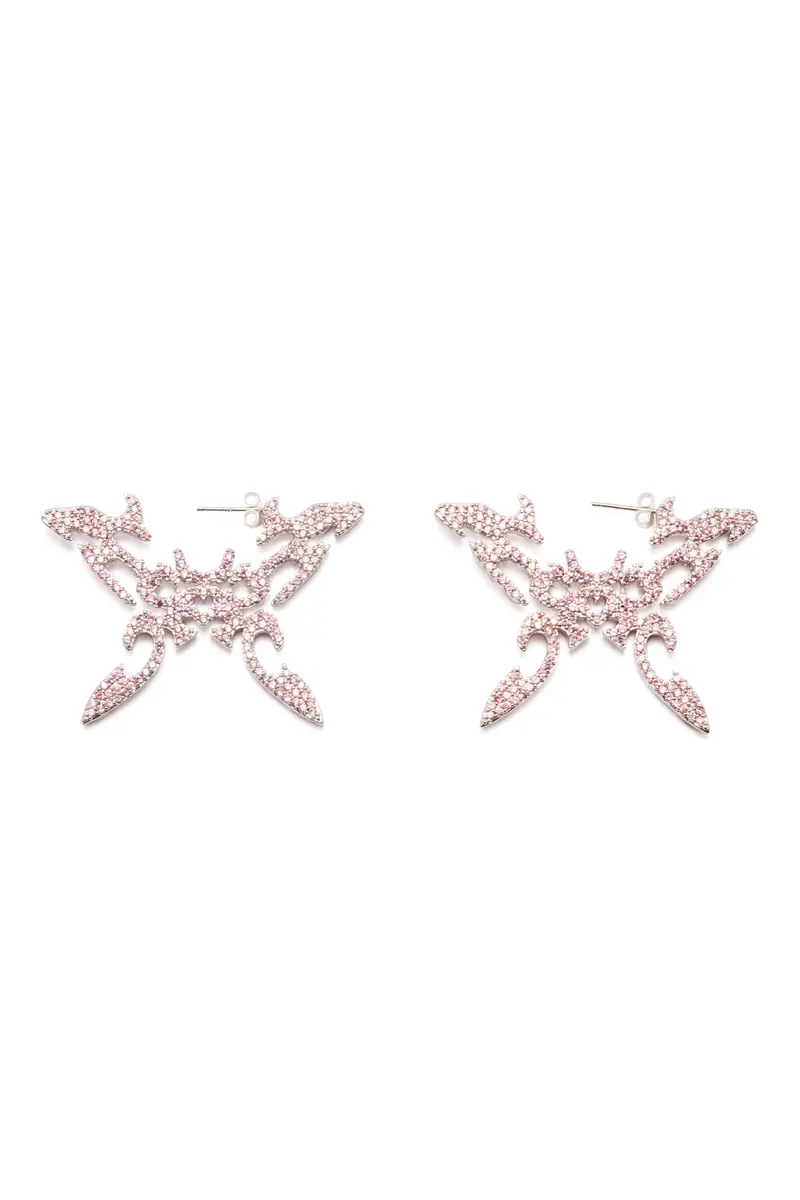 Soft Pink Butterfly Tattoo Earrings 1