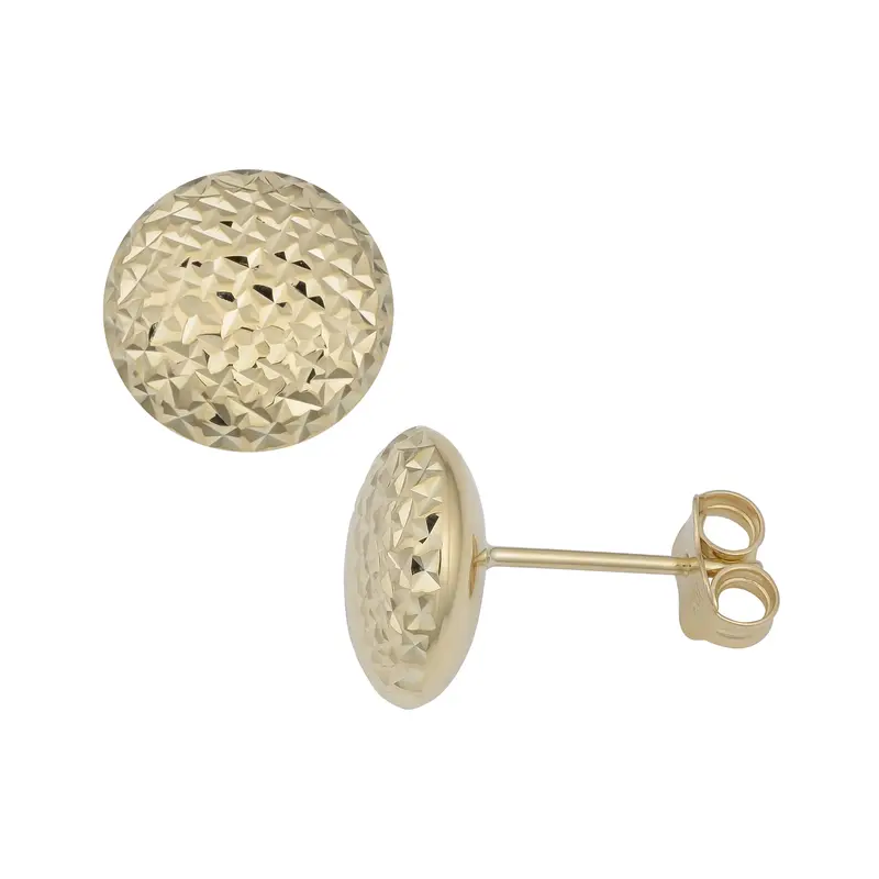 Solarpulse Diamond-Cut Button Stud Earrings 1