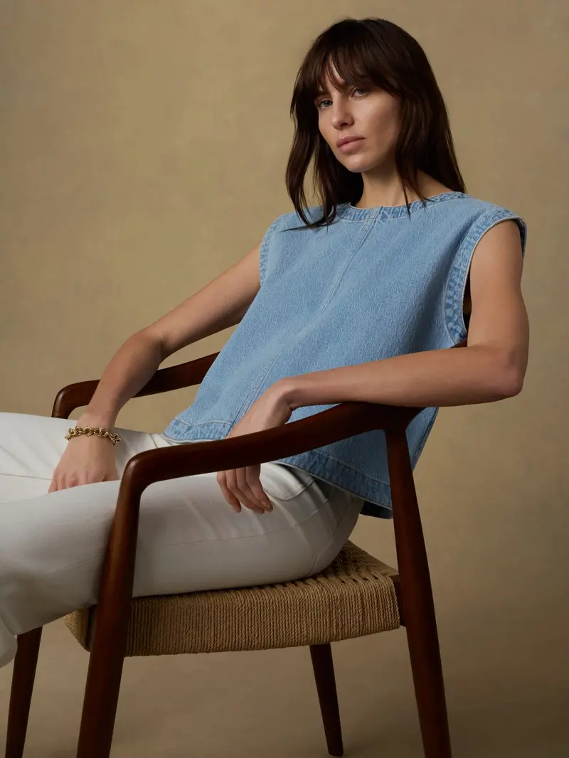 Solstice Denim Shell Top 1