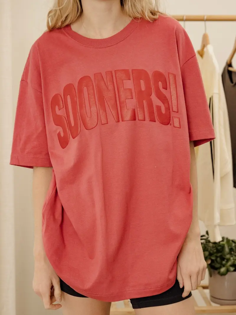 Sooners Mono Puff Ink Red Heavyweight Tee 1